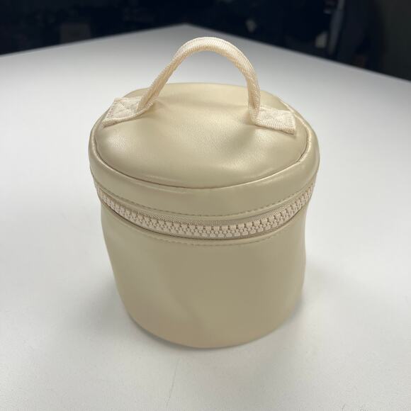 Trish McEvoy Cream Cylinder Travel Tote Organizer Case Zip Top Spring 2025 - Picture 1 of 8
